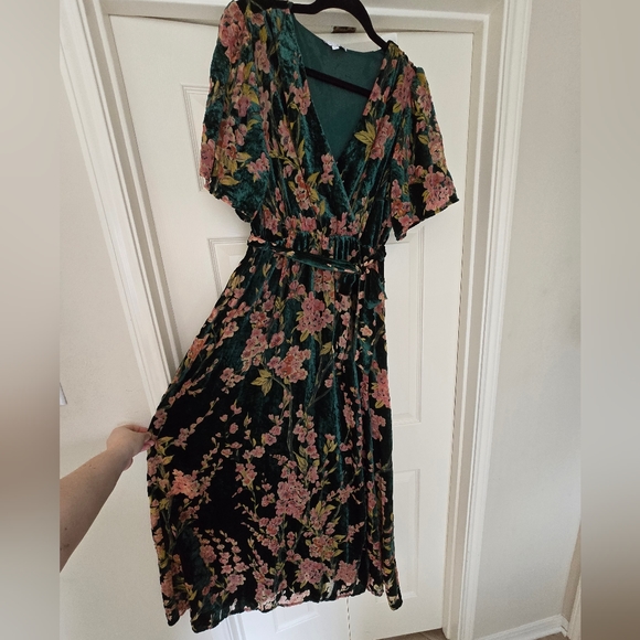 Baltic born Uma velvet maxi dress green floral Large - Picture 6 of 12
